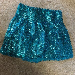 Blue sequin skirt
